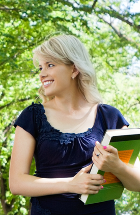 Girl Bringing Books